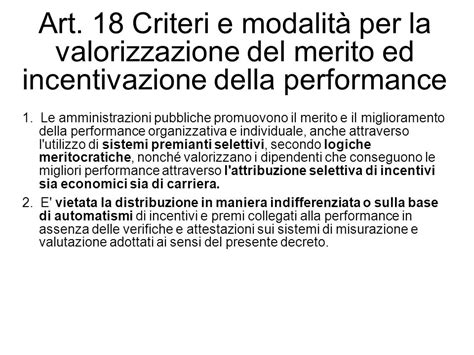 Criteri per la valorizzazione del merito